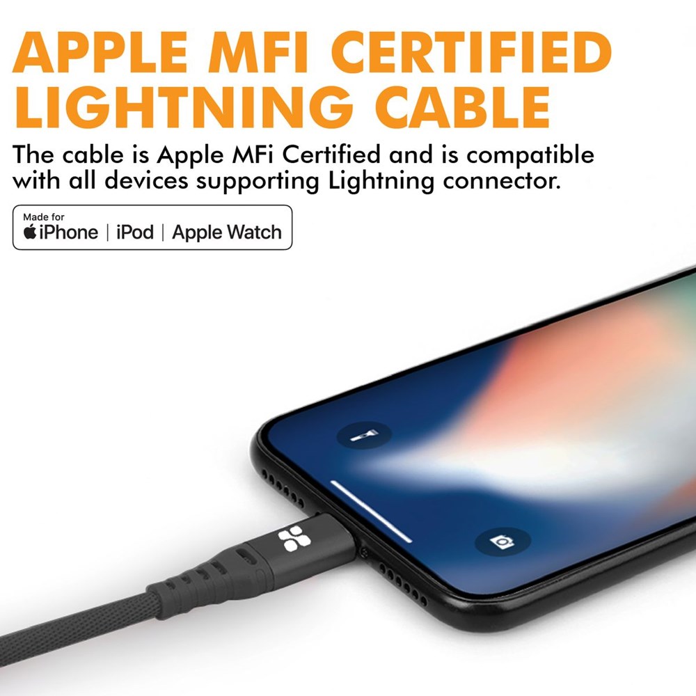 "Buy Online  Promate MFi Certified Lightning Cable Black Accessories"