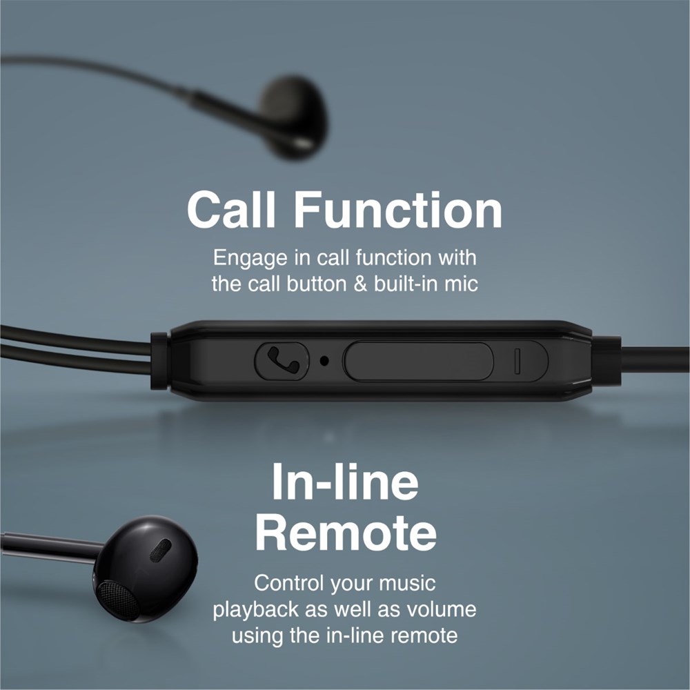 "Buy Online  Promate Wired Earphones with Mic Noise Isolation Anti-Tangle Cable and Button Control Phonic.Black Recorders"