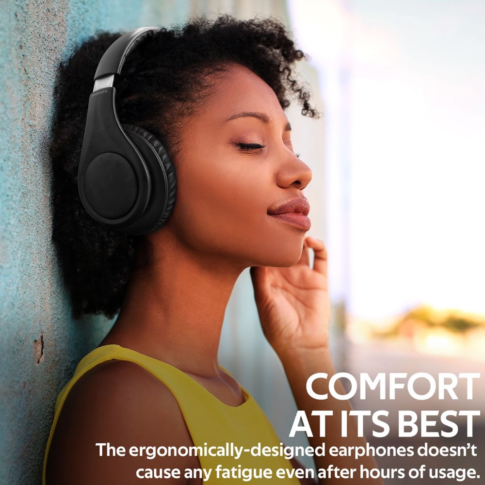 "Buy Online  Promate Foldable Wireless HeadphonesI Over-Ear Sweat-Proof Bluetooth 5.0 Hi-Fi Black Recorders"