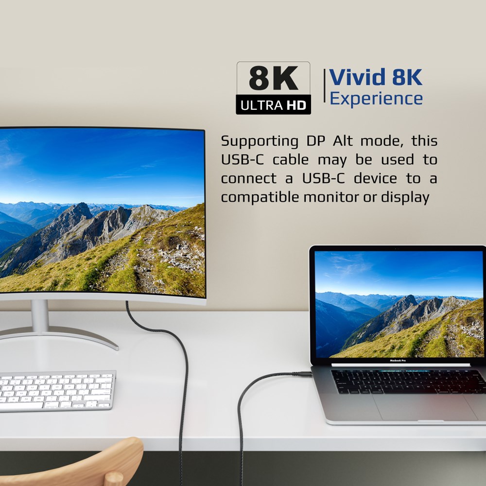 "Buy Online  Promate USB-C to USB-C Thunderbolt 3 Cable with 240W PDI 8K @60Hz and 40Gbps Data SpeedI PowerBolt240-1M Accessories"