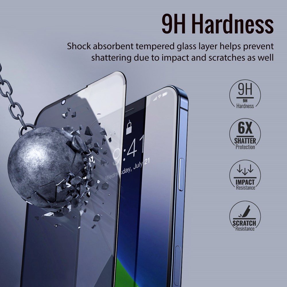 "Buy Online  Promate Tempered Glass Screen Protector with Scratch-ResistantI Shatter Protection for iPhone 14 PlusI Spartan-i14Plus Mobile Accessories"