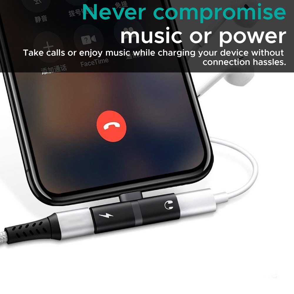 "Buy Online  Promate Lightning Jack AdapterI Ultra-Slim 2-In-1 Lightning to Headphone Adapter with High-Quality Audio Output and 2A Pass-Through Charging and Syncing Adapter for Lightning Connector Enabled DevicesI iHinge-LT.Black Accessories"
