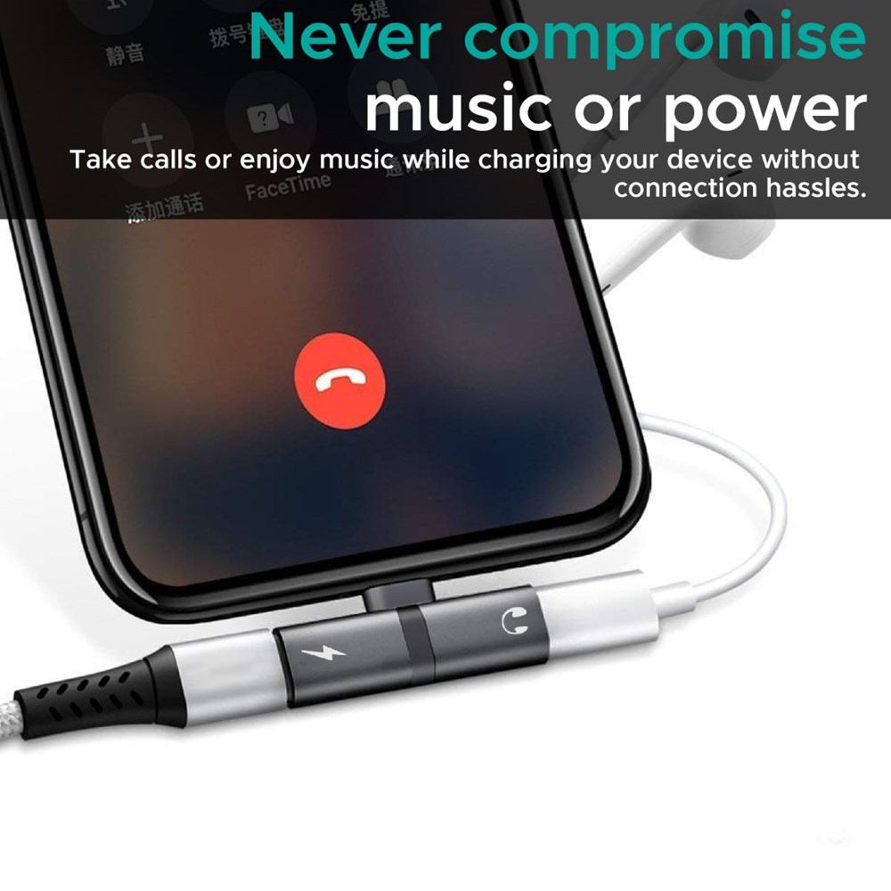 "Buy Online  Promate Lightning Jack AdapterI Ultra-Slim 2-In-1 Lightning to Headphone Adapter with High-Quality Audio Output and 2A Pass-Through Charging and Syncing Adapter for Lightning Connector Enabled DevicesI iHinge-LT.Grey Accessories"