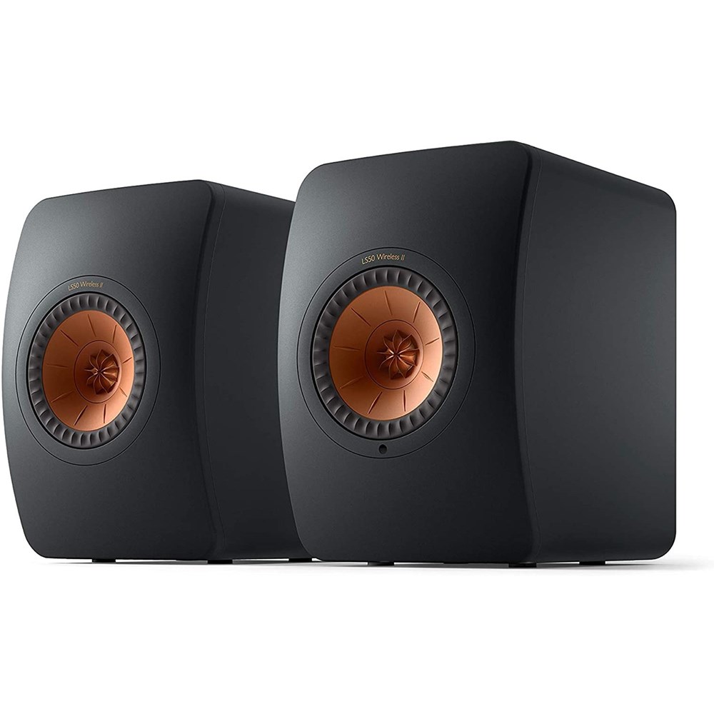 "Buy Online  KEF LS50 Wireless II Powered stereo speakers with Wi-Fi I Bluetooth I and Apple AirPlay 2 (Carbon Black) Audio and Video"