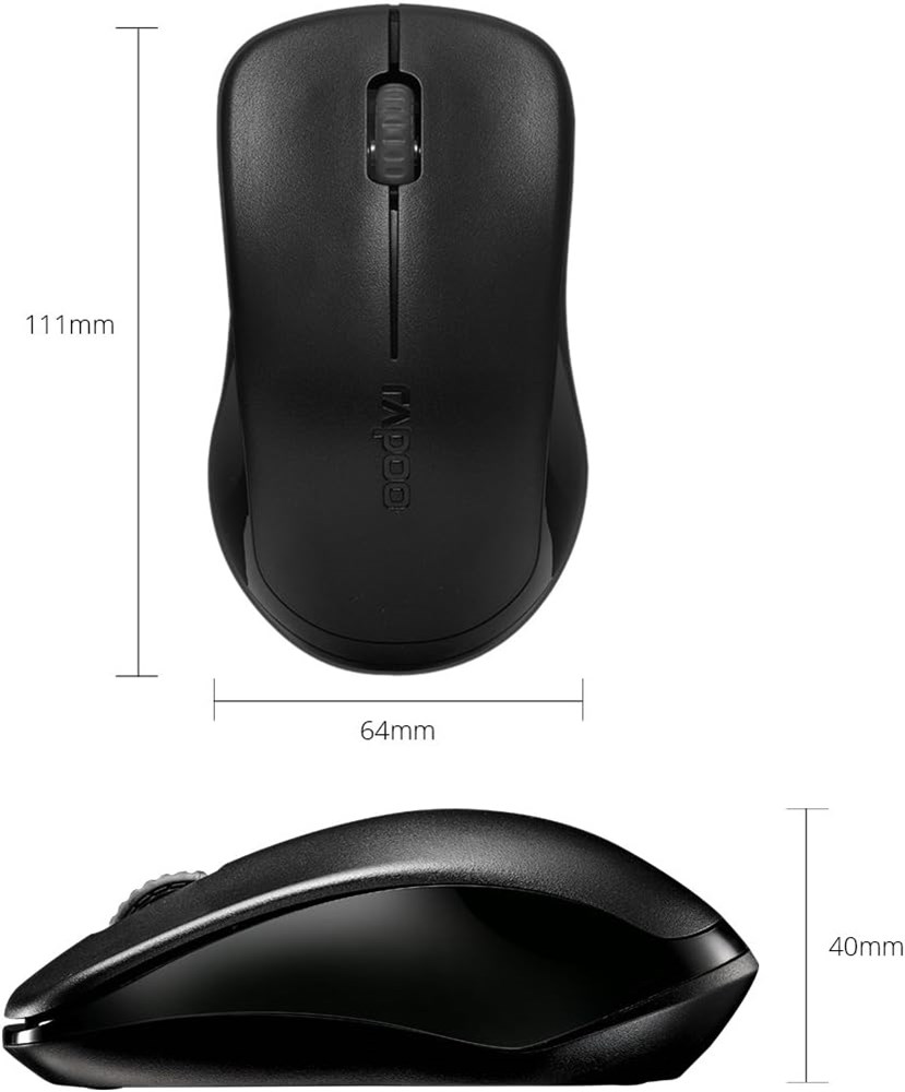 "Buy Online  RAPOO 1620 WIRELESS MOUSE BLACK - New 2022 BLISTER Peripherals"
