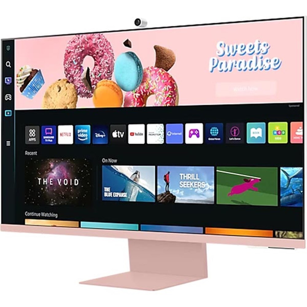 "Buy Online  Samsung LS32BM801 32 Inches M8 UHD Monitor Sunset Pink with 4K Smart TV Experience & Camera NEW Display"