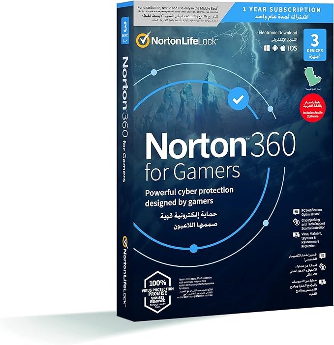 "Buy Online  NORTON 360 FOR GAMERS 50GB AR 1 USER 3 DEVICE 12MO GENERIC Softwares"