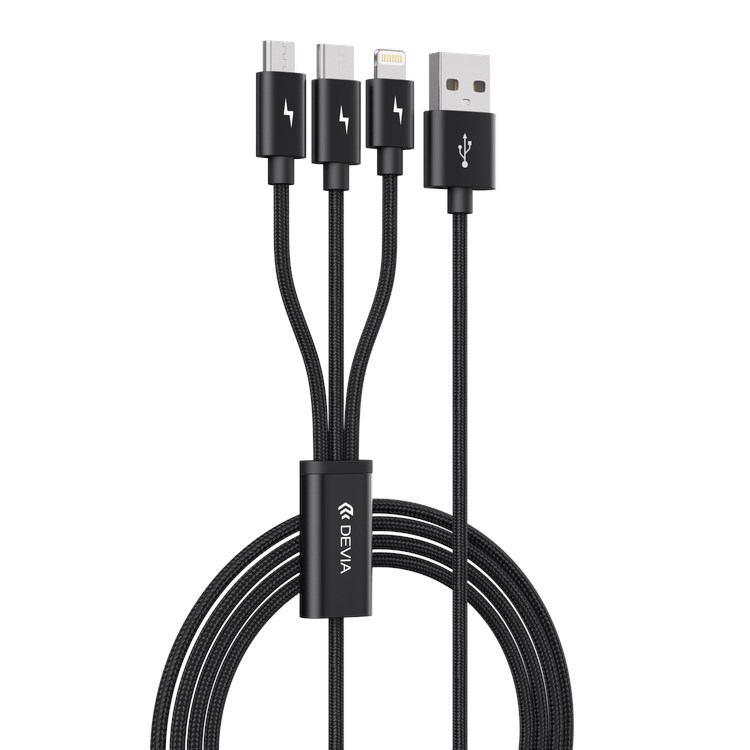 "Buy Online  Green 3 in 1 Cable(Typec   Lightning and Micro) 1.2M/Black Mobile Accessories"
