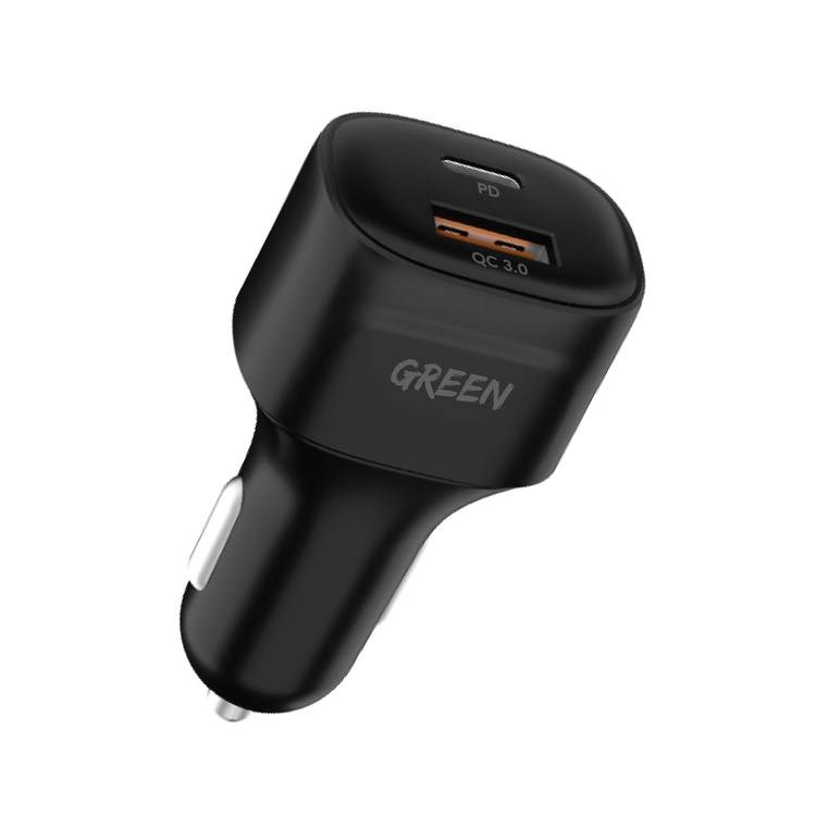 "Buy Online  Green Dual Port Car Charger PD+QC3.0 20W/Black Mobile Accessories"