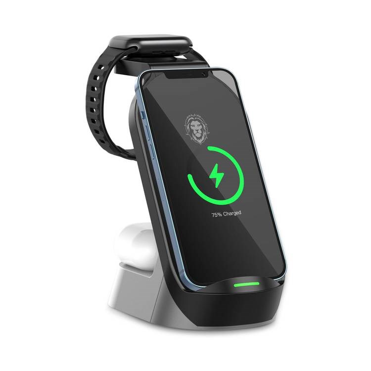 "Buy Online  Green 4 in 1 Fast Wireless Charger 15W/Black Mobile Accessories"
