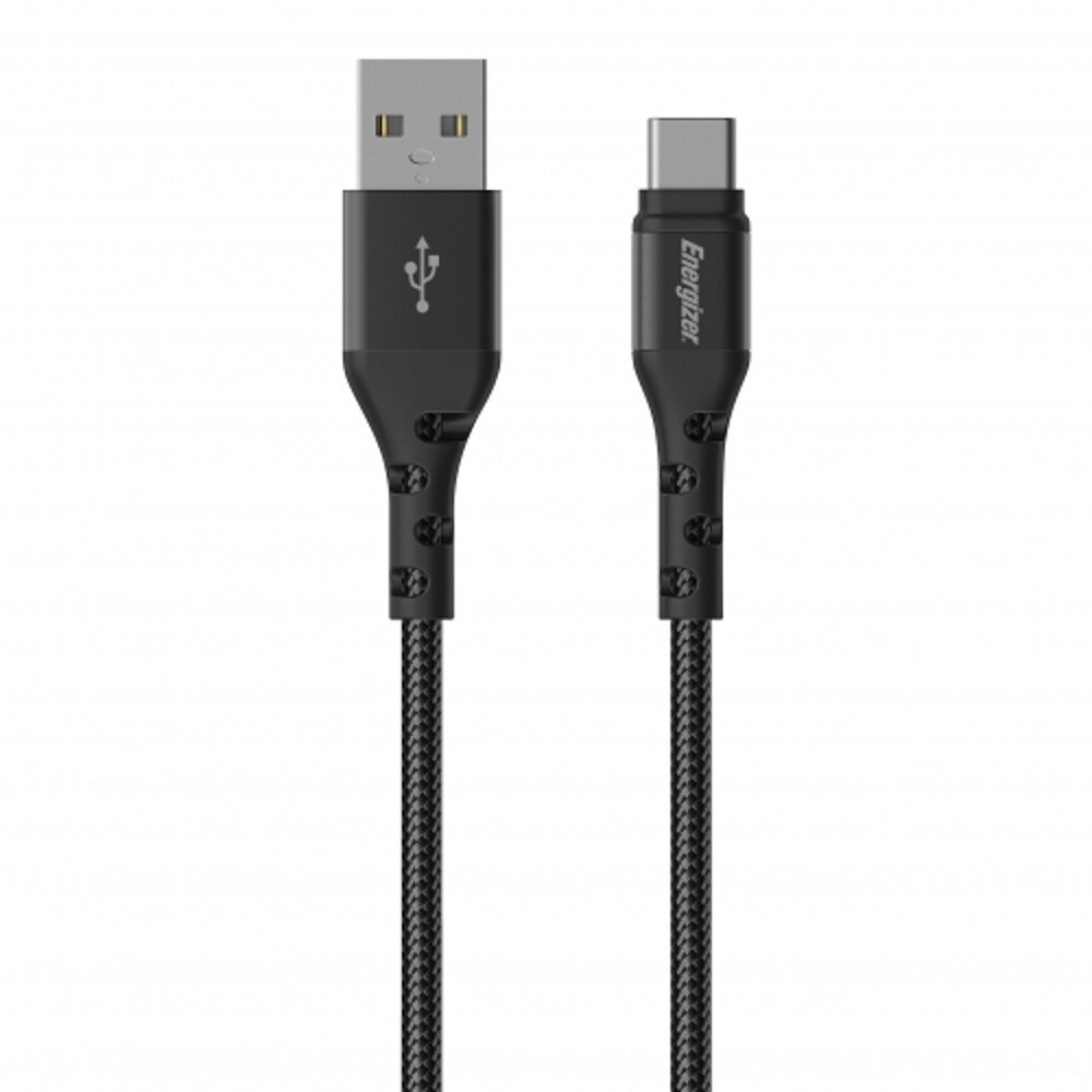 "Buy Online  Energizer Ultimate Metal Braided USB-A to Type-C Cable | 2m | Black Accessories"