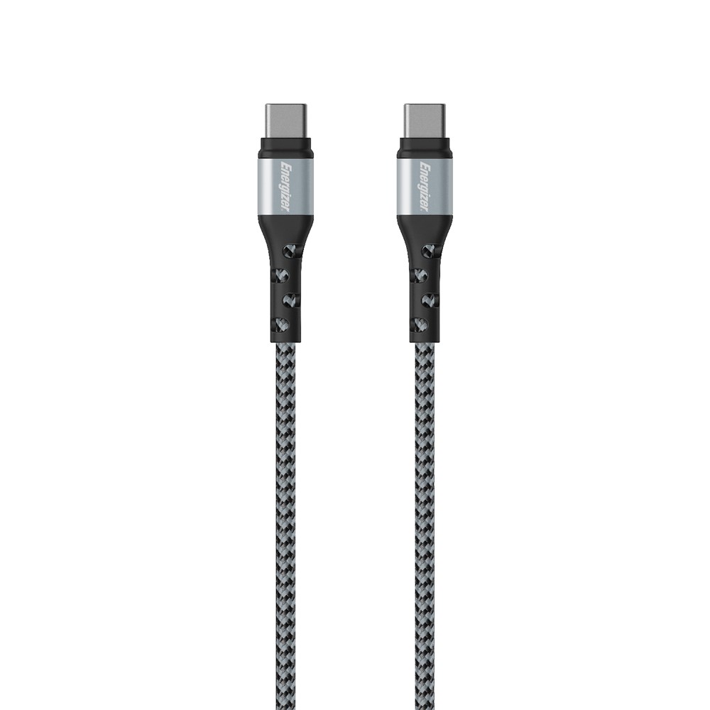 "Buy Online  Energizer Ultimate Metal Braided Type C to Type C Cable | 2m Silver Accessories"