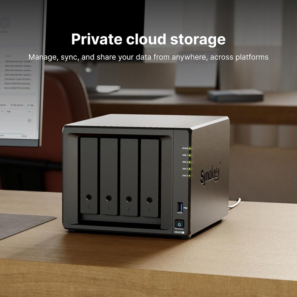 "Buy Online  Synology DS423 4 Bay Desktop NAS: Efficient Data Storage and Backup Networking"