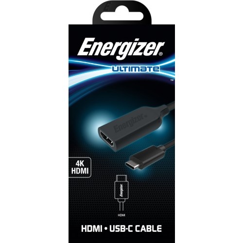 "Buy Online  Energizer High Resolution 4K Type-C To HDMI Adapter With Integrated Type-C Connector Black Accessories"