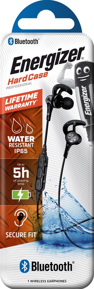 "Buy Online  Energizer Sport Bluetooth Earphones|IP65 Waterproof|Secure Fit|5.0 Black Bluetooth Headsets & Earbuds"
