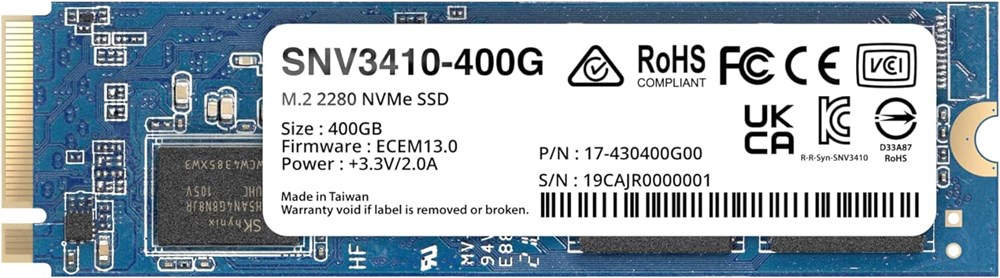 "Buy Online  Synology M.2 2280 NVMe SSD SNV3410 400GB (SNV3410-400G) Peripherals"