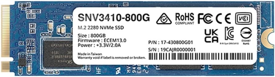 "Buy Online  Synology M.2 2280 NVMe SSD SNV3410 800GB Peripherals"
