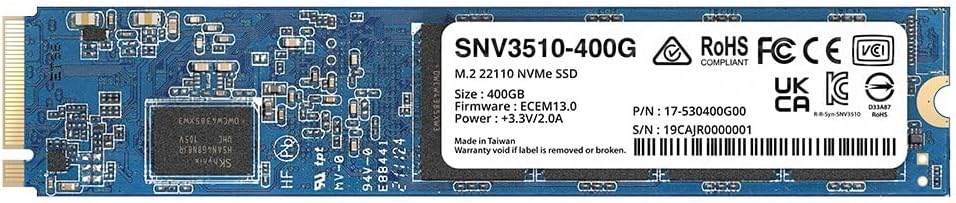 "Buy Online  Synology M.2 22110 NVMe SSD SNV3510 400GB (SNV3510-400G) Peripherals"