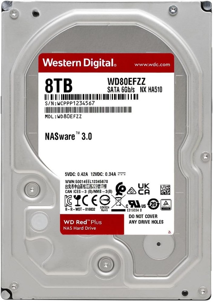 "Buy Online  Western Digital 8TB WD Red Plus NAS Internal Hard Drive HDD - 5640 RPM| SATA 6 Gb/s| CMR| 128 MB Cache| 3.5Inches - WD80EFZZ Peripherals"