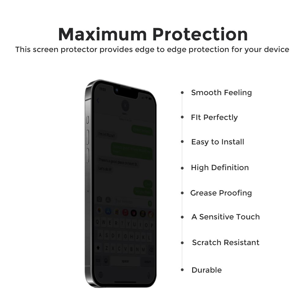 "Buy Online  O Ozone [Pack Of 2] Privacy Screen Protector Compatible for iPhone 13 Pro Max 6.7 Inch Full Coverage Tempered Glass Screen Cover 9H Hardness 2.5D Edge Saver Film Anti-Spy Scratch-resistant Bubble Free-I13PMOSP5X2 Mobile Accessories"