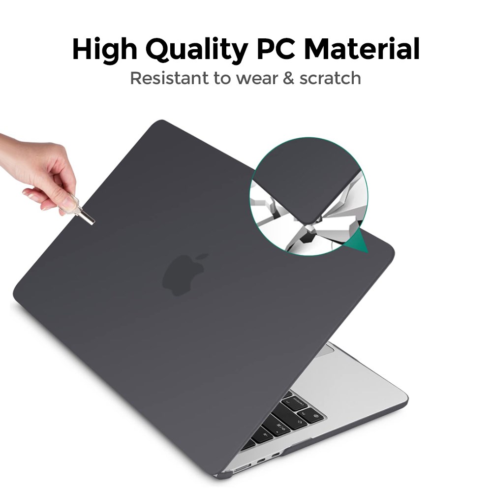 "Buy Online  O Ozone Frost Matte Rubberized Hard Case Compatible With MacBook Air 13.6 inch 2022 | Protective Plastic Hard Shell Case Cover - Black Accessories"