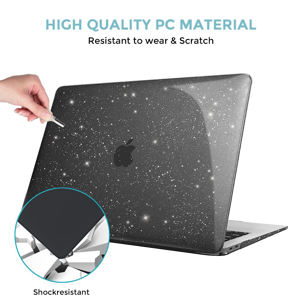 "Buy Online  O Ozone Glitter Bling Case for MacBook Pro 13.3 inch Case 2020- 2016 and A2338 Laptop Hard Shell Case?Cover- Black Accessories"