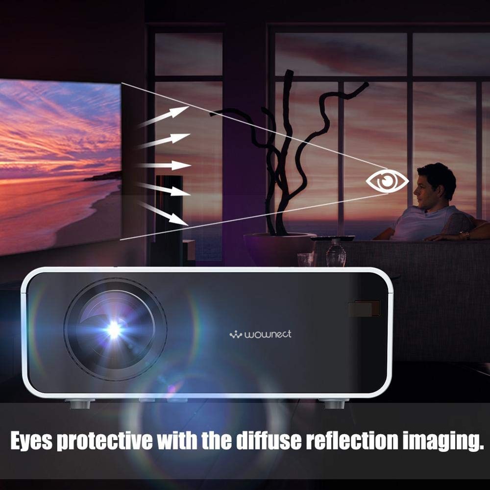 "Buy Online  Wownect W80 Mini Projector [1500 Lumens] with 100 Inch Screen Television and Video"