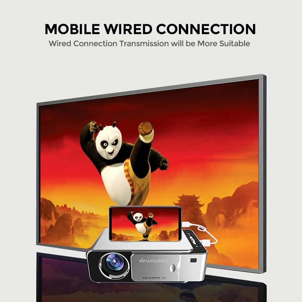 "Buy Online  Wownect T6 WiFi Projector [3500 Lumens] with 100 Inch Screen Television and Video"
