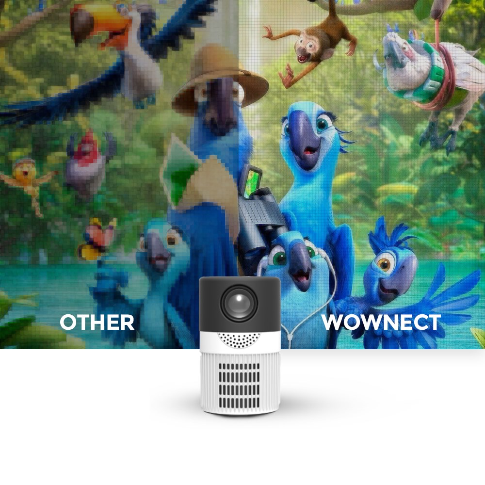 "Buy Online  Wownect T400 Mini HD Projector [360 Native Res| Up to 100Inches] Television and Video"
