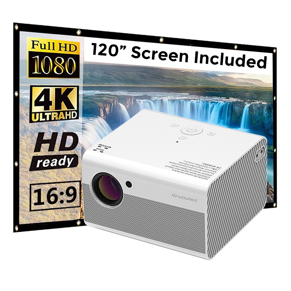 "Buy Online  Wownect Smart Android 4K Projector [4500 Lumens| 120-Inch Screen] Television and Video"