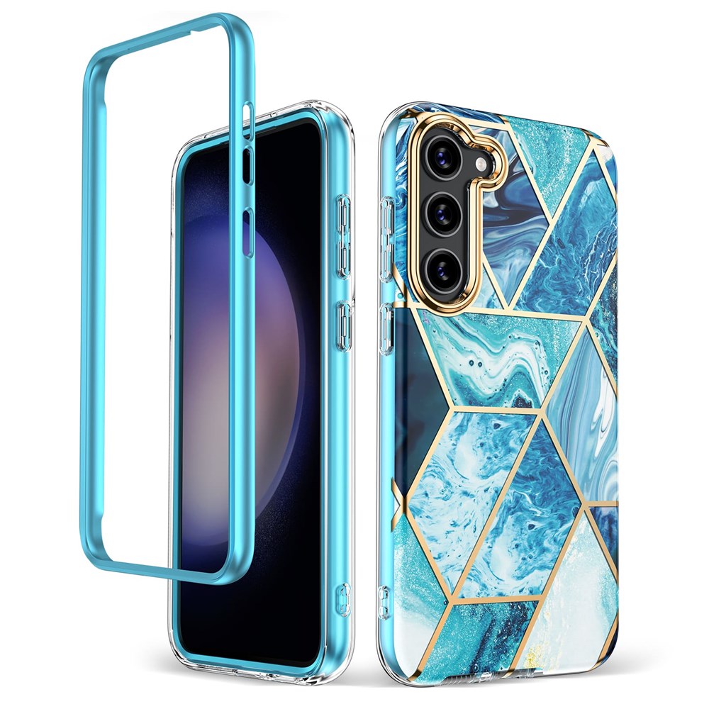 "Buy Online  O Ozone Case for Samsung Galaxy S23 Plus Case| Full-Body Smooth Gloss Finish Marble Shockproof Bumper Stylish Cover for Women -Blue Mobile Accessories"