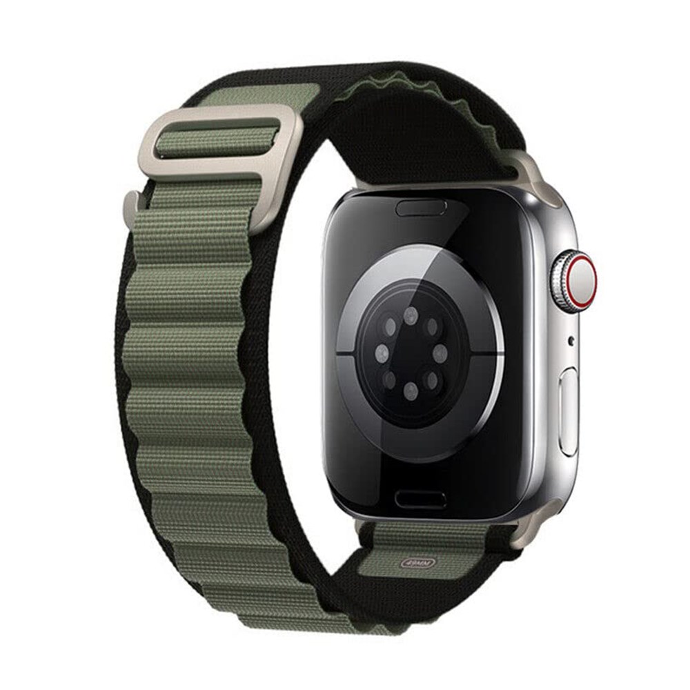 "Buy Online  O Ozone Alpine Loop Compatible with Apple Watch Band 42mm 44mm 45mm 49mm| Rugged Nylon Sports Solo Loop Woven Wristband with Metal Hook-Black|Green Watches"