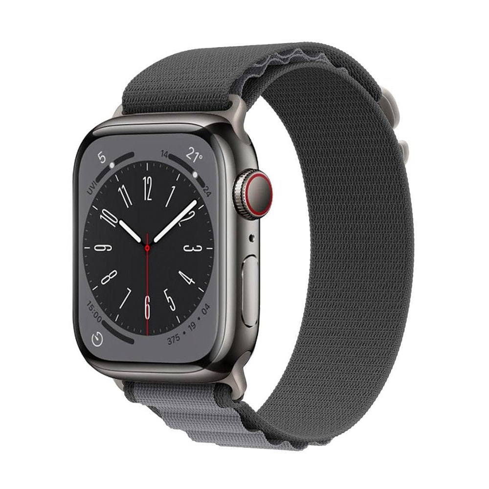 "Buy Online  O Ozone Alpine Loop Compatible with Apple Watch Band 42mm 44mm 45mm 49mm| Rugged Nylon Sports Solo Loop Woven Wristband with Metal Hook-Grey Watches"