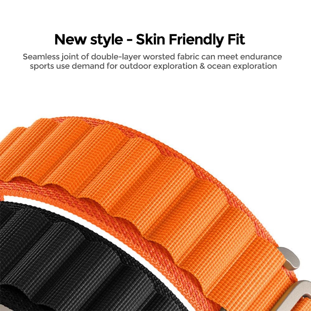 "Buy Online  O Ozone Alpine Loop Compatible with Apple Watch Band 42mm 44mm 45mm 49mm| Rugged Nylon Sports Solo Loop Woven Wristband with Metal Hook-Grey Watches"