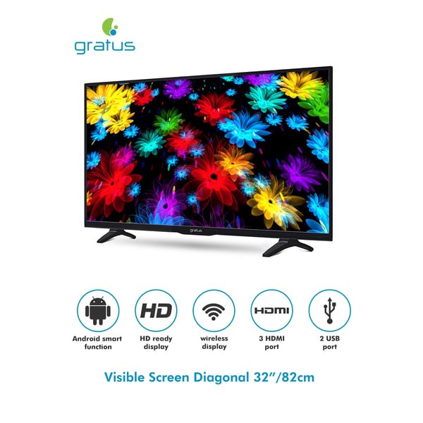 "Buy Online  GRATUS 32 INCH HD SMART TV-GASLED32ACHD1 Home Appliances"