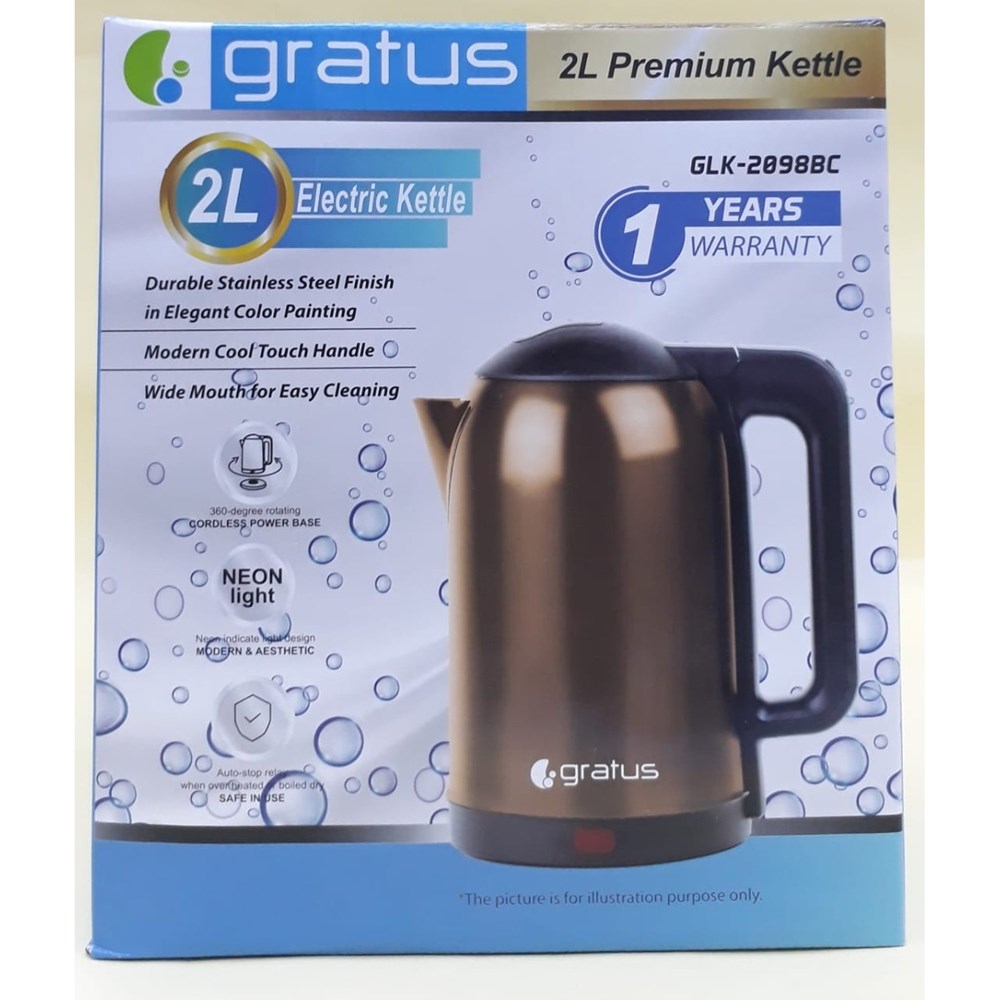 "Buy Online  GRATUS STEEL COPER KETTLE 2LTR Home Appliances"