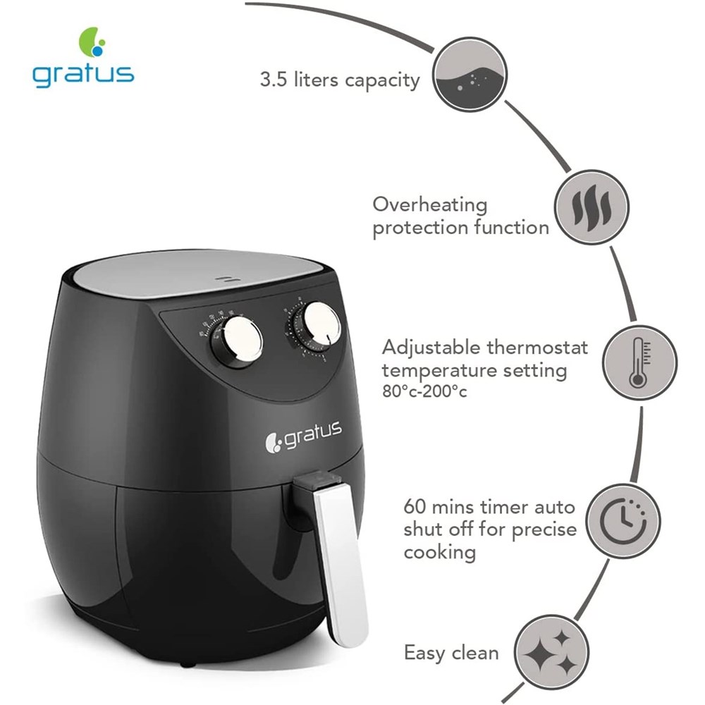 "Buy Online  GRATUS AIR FRYER 3.5LTR Home Appliances"