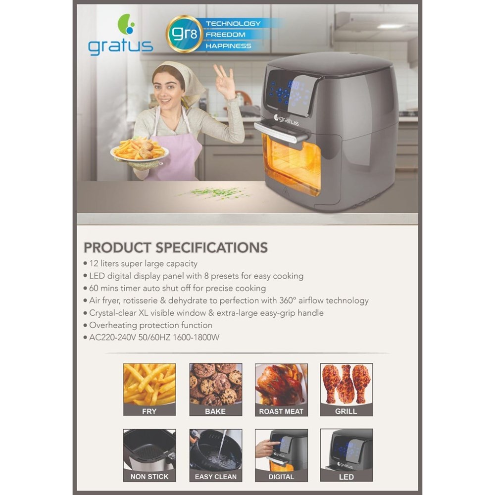 "Buy Online  GRATUS AIR FRAYER 12LTR Home Appliances"