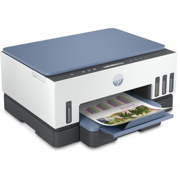 "Buy Online  HP Smart Tank 725 All-in-One Printer wireless  Print  Scan  Copy  Auto Duplex Printing  Print up to 18000 black or 8000 color pages  White/Blue [28B51A] Printers"