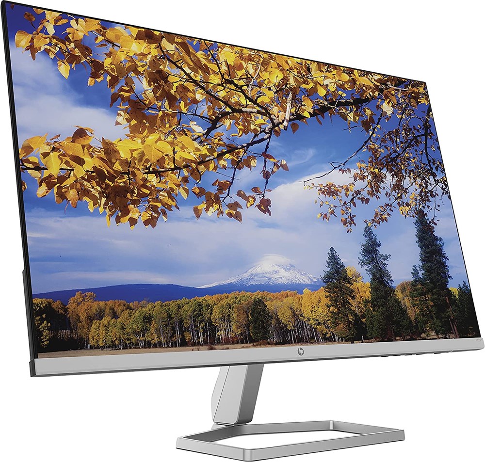 "Buy Online  HP M27f Full HD 27 inches IPS LCD Monitor with AMD FreeSync 2021 Model - Silver Black Display"