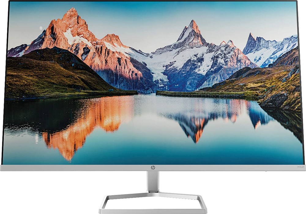 "Buy Online  HP M32f Full HD 31.5 LCD Monitor with AMD FreeSync 2021 Model - Silver Black Display"