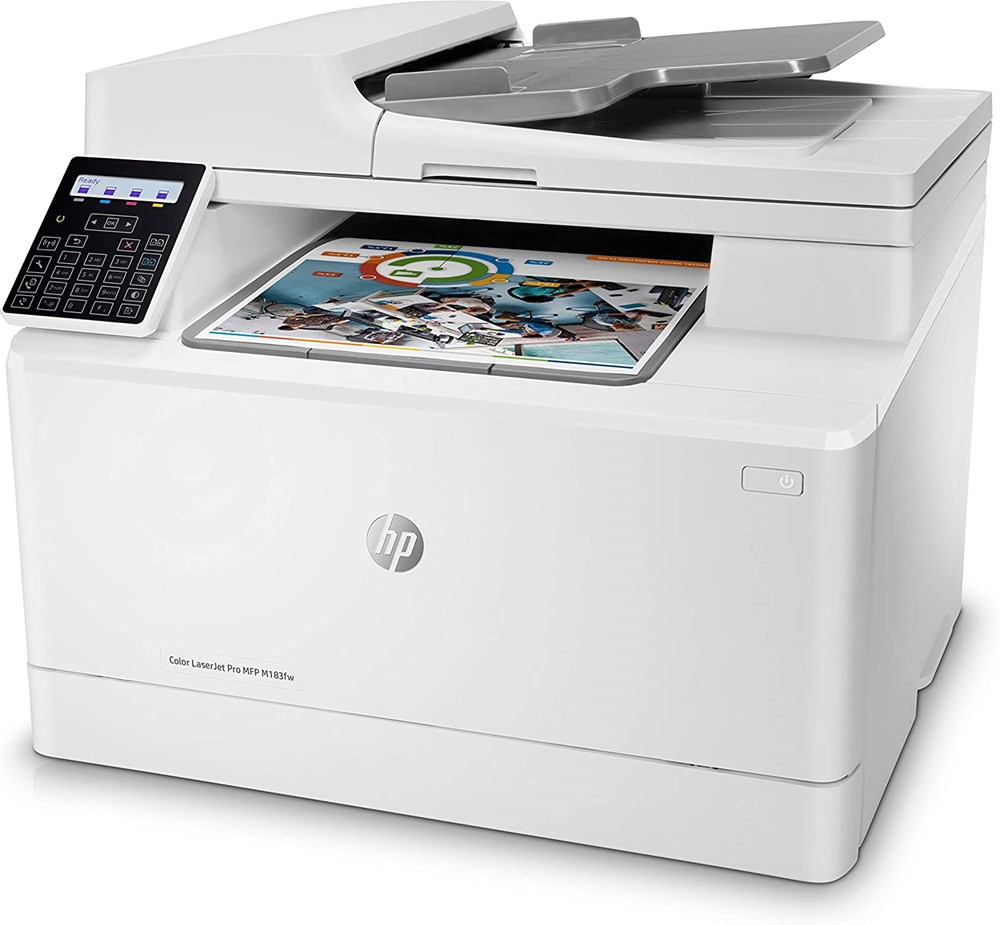 "Buy Online  HP Color LaserJet Pro MFP M183fw colour laser printer Scanner copier Fax LAN WiFi Printers"