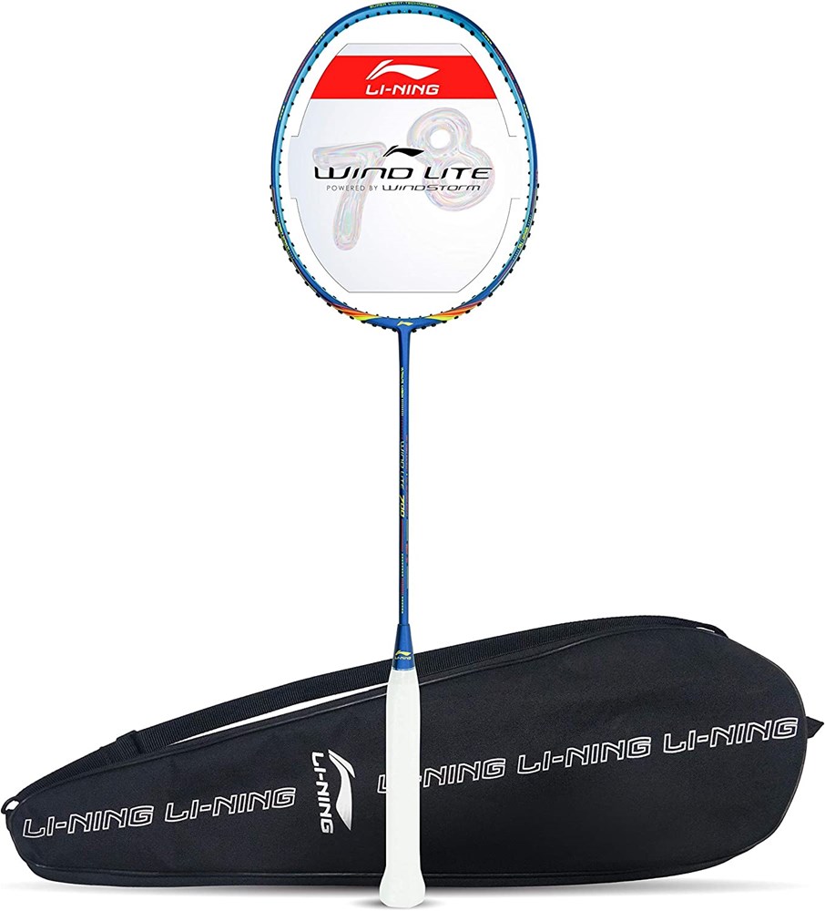 "Buy Online  Li-Ning Wind Lite 700 Carbon Fiber Unstrung Badminton Racket With Free Full Cover I Navy/Red I S1 Sporting Goods"