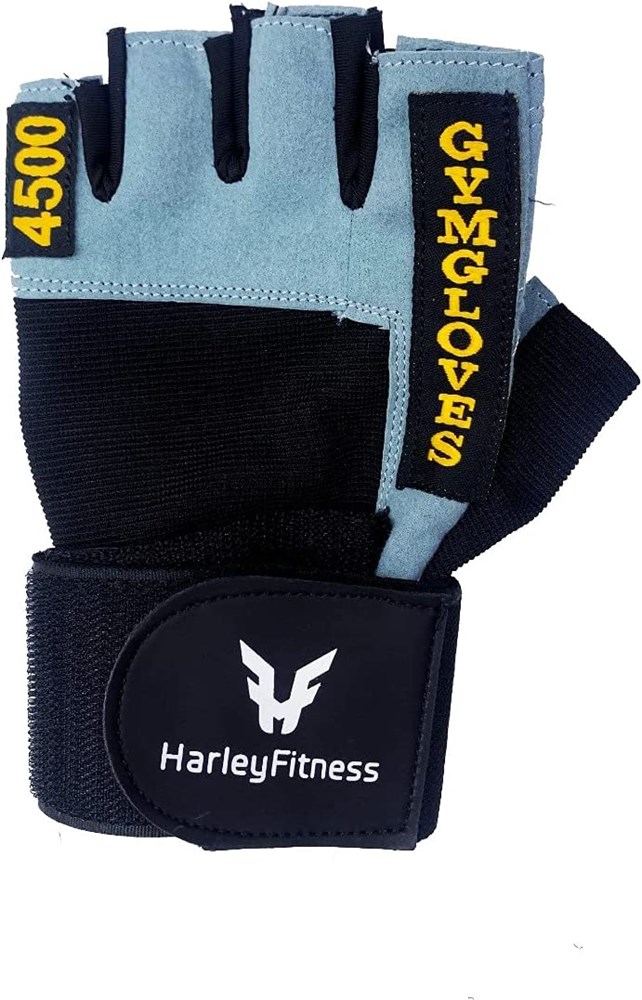 "Buy Online  HARLEY FITNESS GENUINE LEATHER GYM GLOVES LIGHT BLUE MODEL - 4500 (M) Exercise and Fitness Apparel"