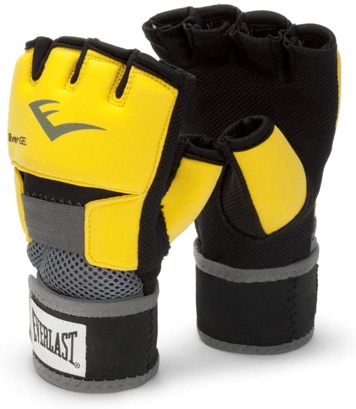 "Buy Online  Everlast Ev00000740 Evrgel Handwrap Gloves Grey/Gold M/L Exercise and Fitness Apparel"
