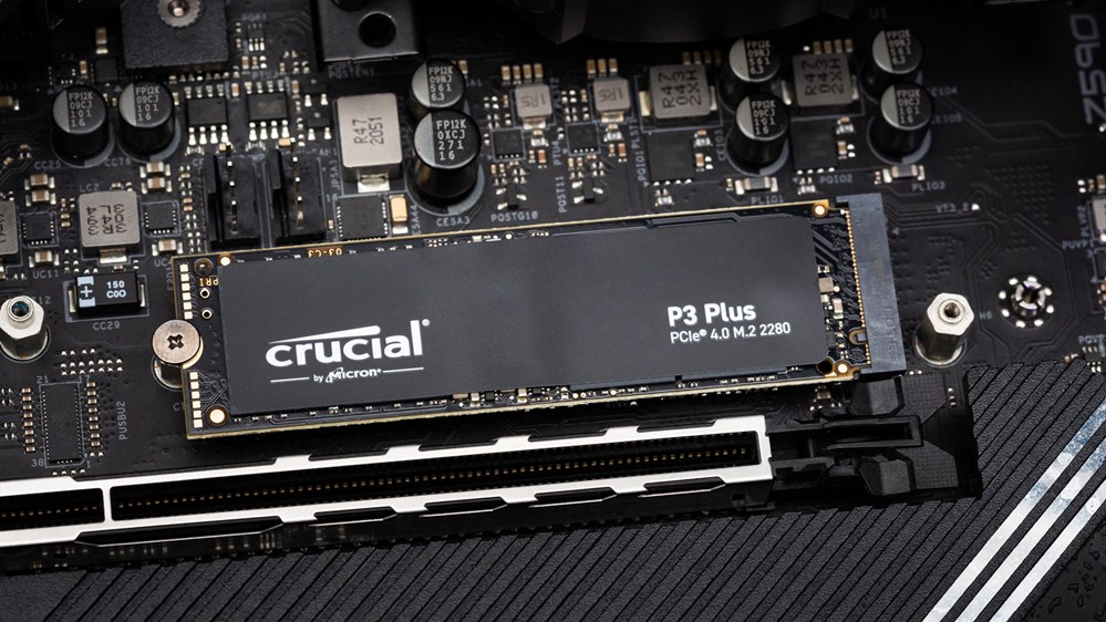"Buy Online  CRUCIAL 1 TB M.2 NVME SSD 2280 P3 PLUS GEN 4. SPEED READ 5000 MB/S Write 4200MB/S Peripherals"