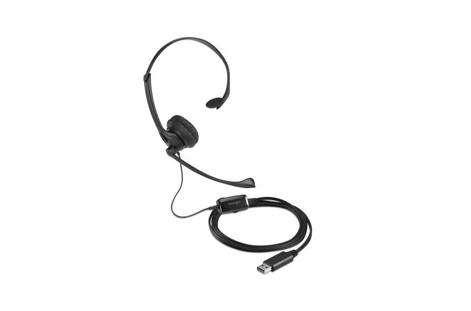 "Buy Online  Classic USB-A Mono Headset with Mic and Volume Control Peripherals"