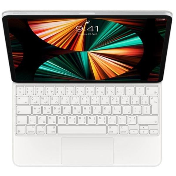 "Buy Online  Apple Magic Keyboard for iPad Pro 12.9_inch (5th generation) - Arabic White Peripherals"