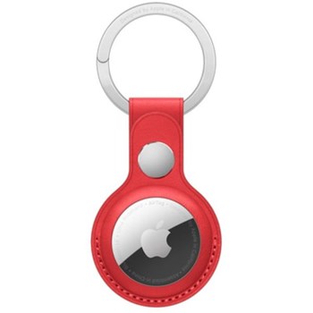 Apple Airtag Leather Key Ring Product Red
