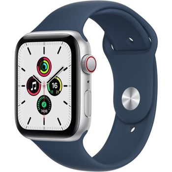 Apple Watch SE GPS + Cellular , 44mm Silver Aluminium Case with Abyss Blue Sport Band - Regular